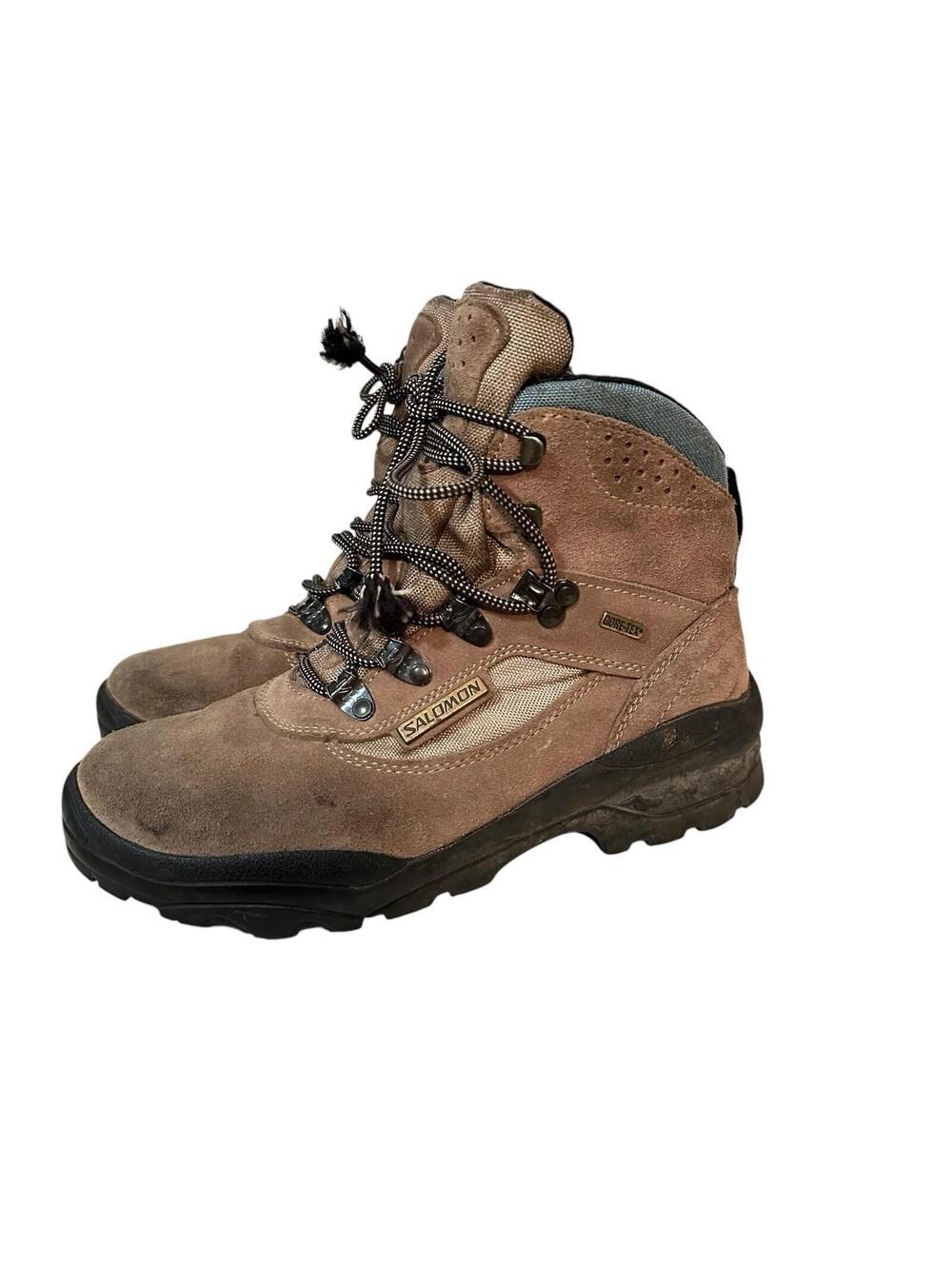 SALOMON Gore-TEX Contagrip Mid Hiking Boots, Womens US 7.5 Taupe